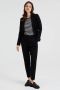WE Fashion jersey getailleerde blazer Liz zwart - Thumbnail 2