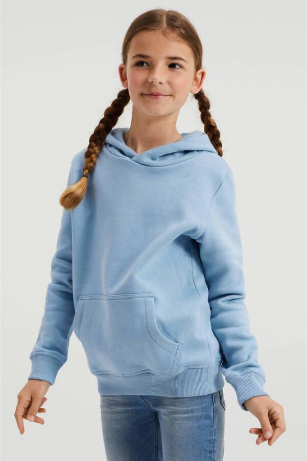 WE Fashion Blue Ridge unisex hoodie lichtblauw