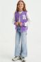 WE Fashion bomberjack paars wit Jas Meisjes Sweat Ronde hals Meerkleurig 110 116 - Thumbnail 3