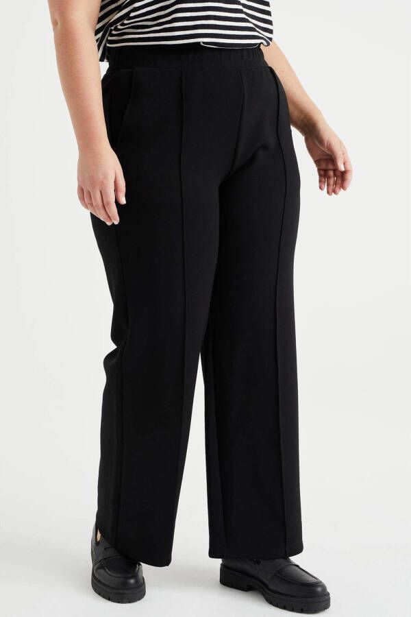 WE Fashion Curve straight fit sweatpants zwart - Foto 2