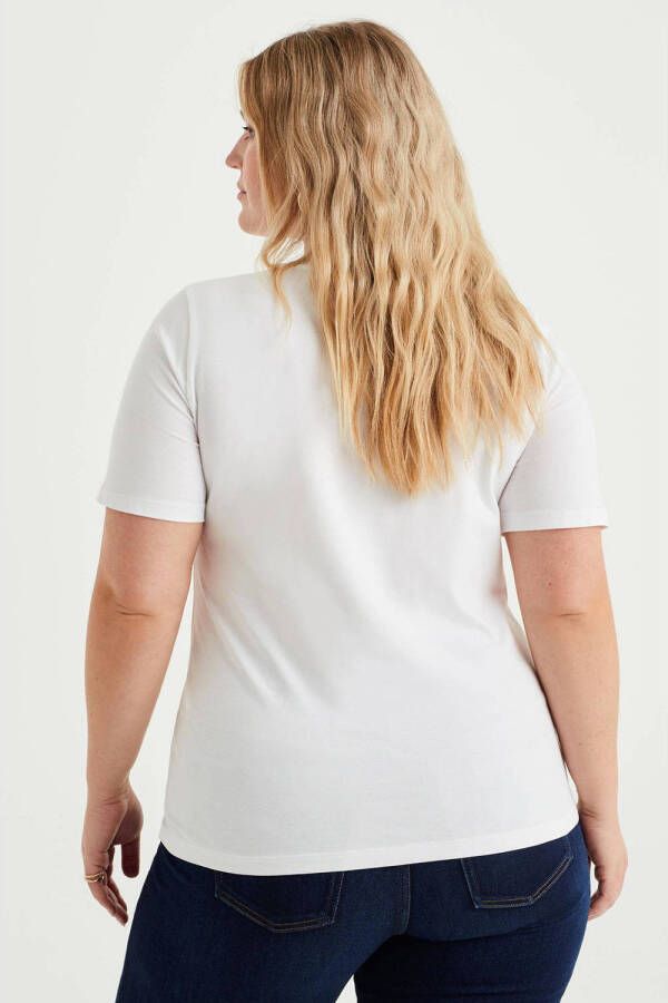 WE Fashion Curve T-shirt wit - Foto 3