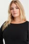 WE Fashion Curve T-shirt met katoen zwart - Thumbnail 2