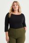 WE Fashion Curve T-shirt met katoen zwart - Thumbnail 3