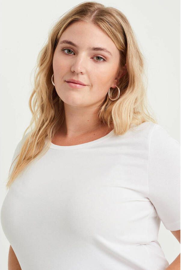 WE Fashion Curve T-shirt wit