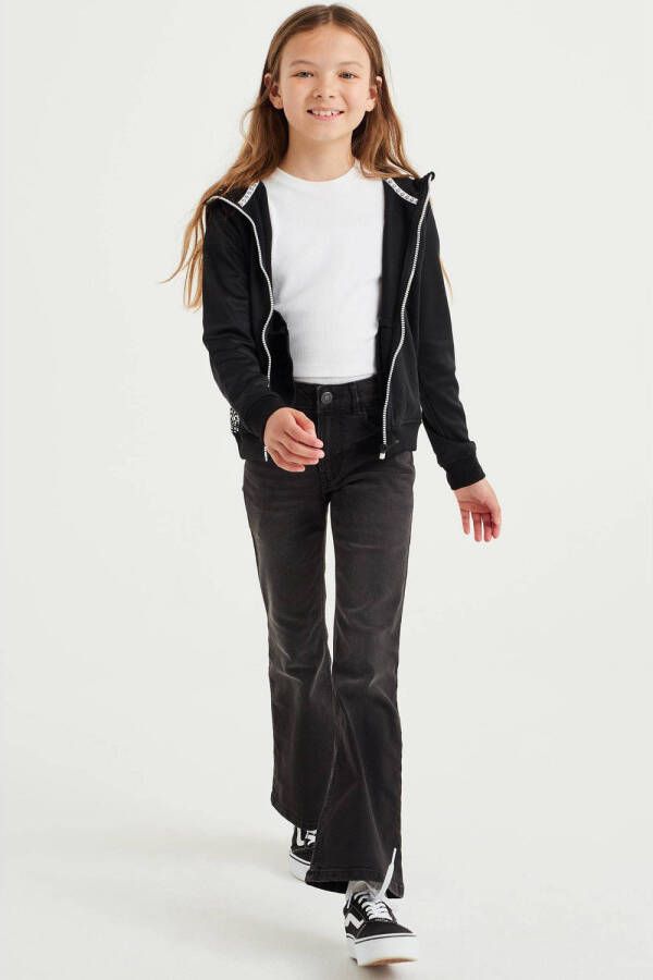 WE Fashion Blue Ridge flared jeans black denim Broek Zwart Meisjes Stretchdenim 122 - Foto 2