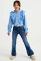 WE Fashion flared jeans dark denim Blauw Meisjes Stretchdenim 110 - Thumbnail 2