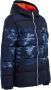 WE Fashion gewatteerde winterjas met camouflageprint blauw Jongens Polyester Capuchon 110 116 - Thumbnail 2