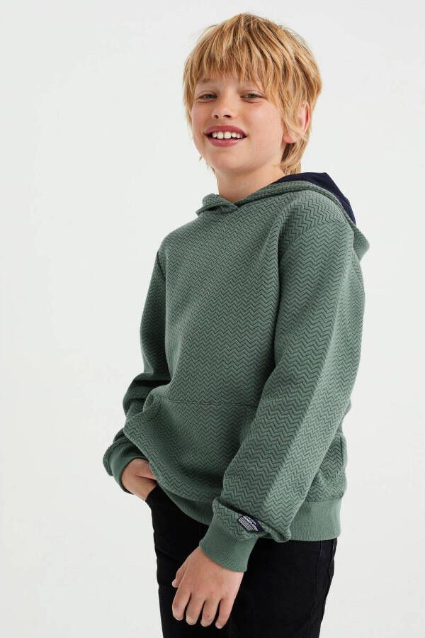 WE Fashion hoodie van gerecycled polyester groen
