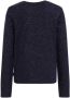 WE Fashion longsleeve met ruches donkerblauw Meisjes Polyester Ronde hals 110 116 - Thumbnail 2