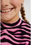 WE Fashion longsleeve met zebraprint roze zwart Meisjes Stretchkatoen Opstaande kraag 92 - Thumbnail 3
