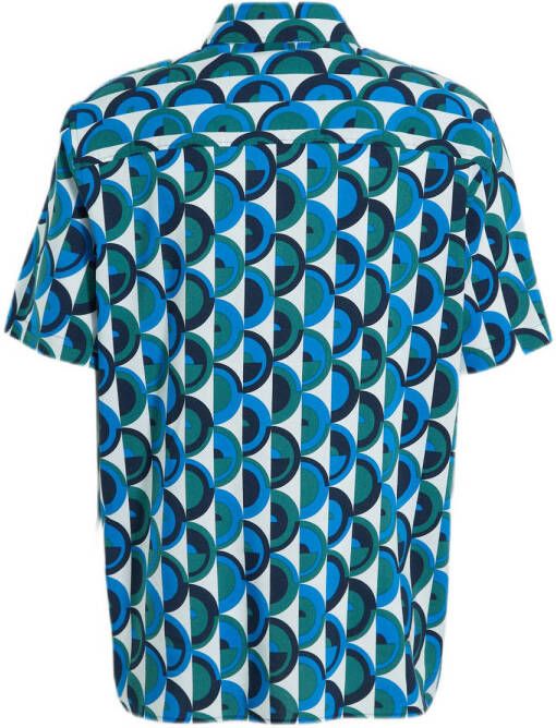 WE Fashion regular fit overhemd met all over print hyper blue