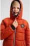 WE Fashion reversible gewatteerde winterjas van gerecycled polyester zwart oranje 110 116 - Thumbnail 2