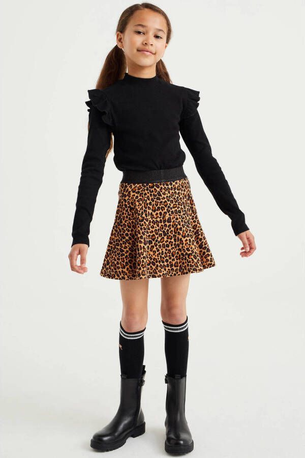 WE Fashion rok met dierenprint bruin zwart