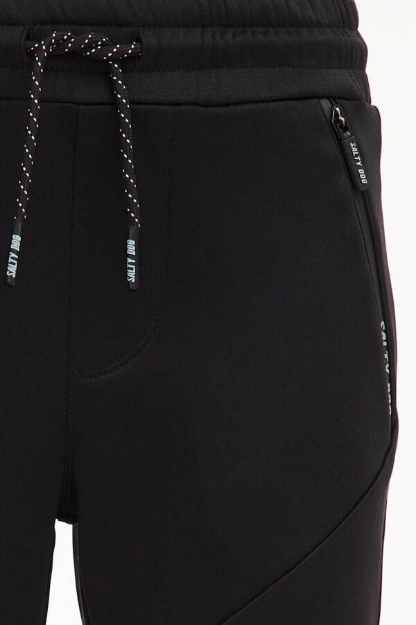 WE Fashion Salty Dog slim fit joggingbroek van gerecycled polyester zwart