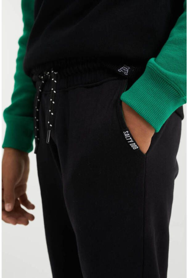 WE Fashion Salty Dog slim fit joggingbroek zwart