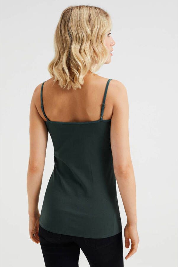 WE Fashion singlet met kant groen