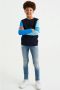 WE Fashion skinny jeans medium blue denim Blauw Jongens Stretchdenim 104 - Thumbnail 2