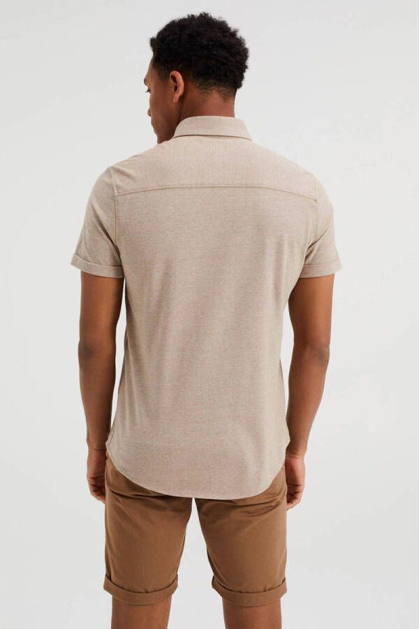 WE Fashion WE Fundamentals slim fit overhemd bruin - Foto 2