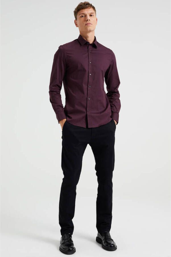 WE Fashion slim fit overhemd burgundy - Foto 2