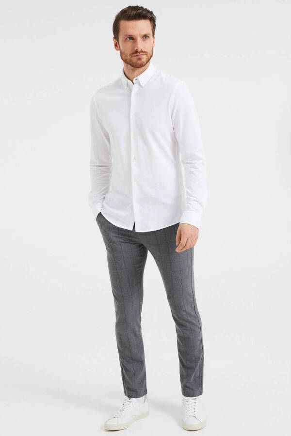WE Fashion WE Fundamentals slim fit overhemd met stretch wit - Foto 3
