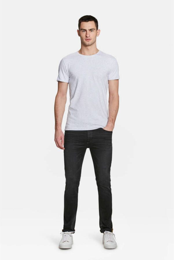 WE Fashion basic slim fit T-shirt white melange