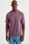 WE Fashion slim fit T-shirt met logo faded rose - Thumbnail 2