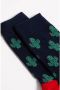 WE Fashion sokken met all-over print donkerblauw groen - Thumbnail 2