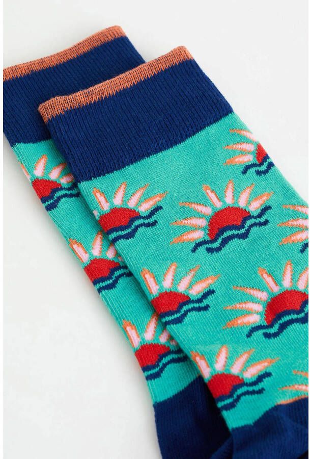 WE Fashion sokken met dessin blauw