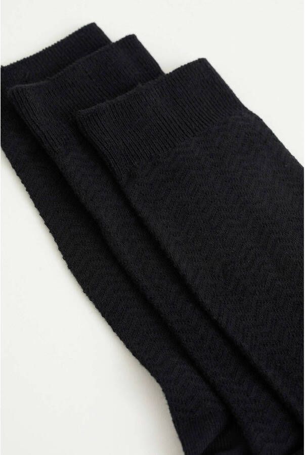WE Fashion sokken zwart set van 3