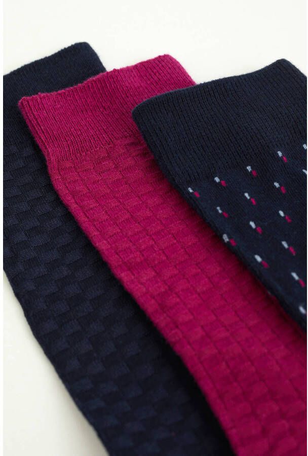 WE Fashion sokken zwart roze set van 3