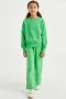 WE Fashion straight fit broek Robin groen Meisjes Sweat 122 - Thumbnail 2