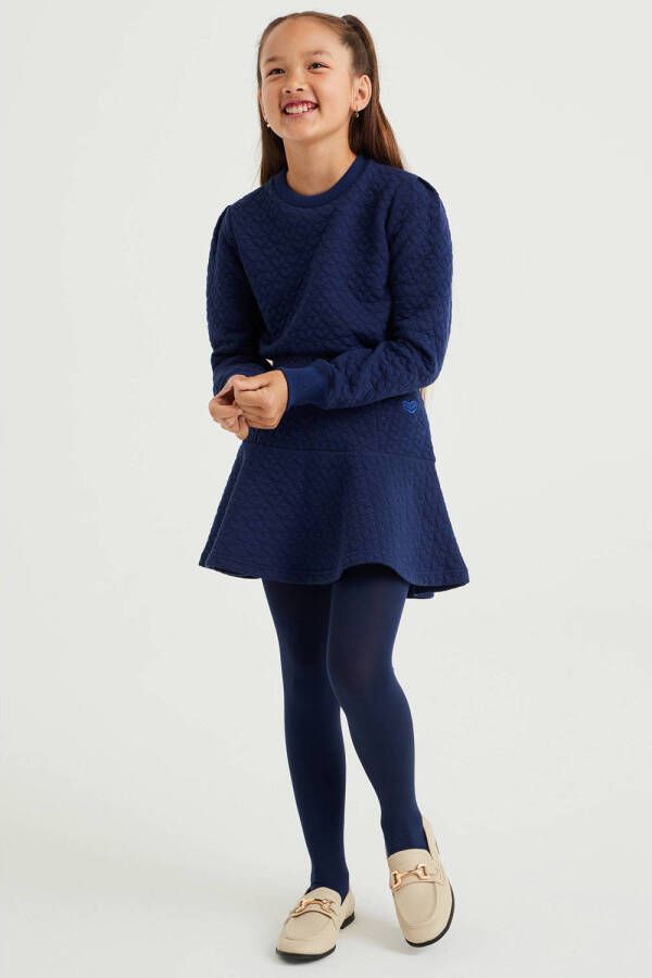 WE Fashion sweater met textuur donkerblauw