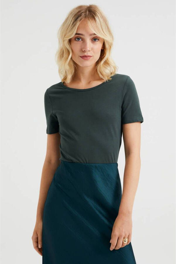 WE Fashion T-shirt donkergroen - Foto 2