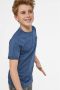 WE Fashion T-shirt grijsblauw Jongens Katoen Ronde hals Effen 122 128 - Thumbnail 3