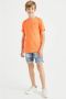 WE Fashion T-shirt neon oranje Jongens Polyester Ronde hals 110 116 - Thumbnail 3