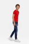 WE Fashion T-shirt rood Jongens Katoen Ronde hals Effen 122 128 - Thumbnail 3