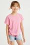 WE Fashion T-shirt roze Meisjes Katoen Ronde hals Effen 158 164 - Thumbnail 3