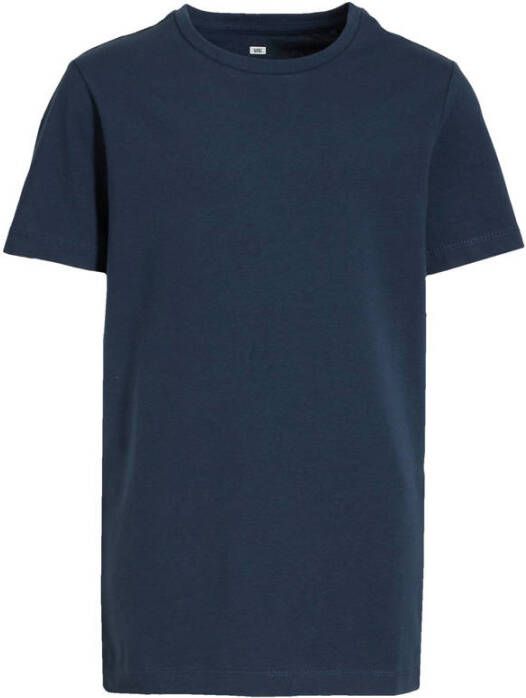 WE Fashion T-shirt set van 3 donkerblauw