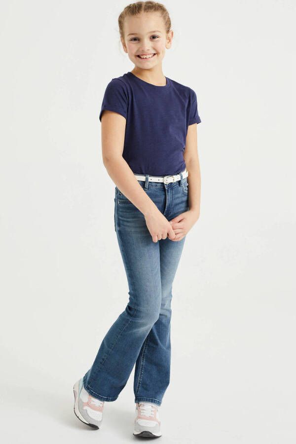 WE Fashion T-shirt van biologisch katoen donkerblauw