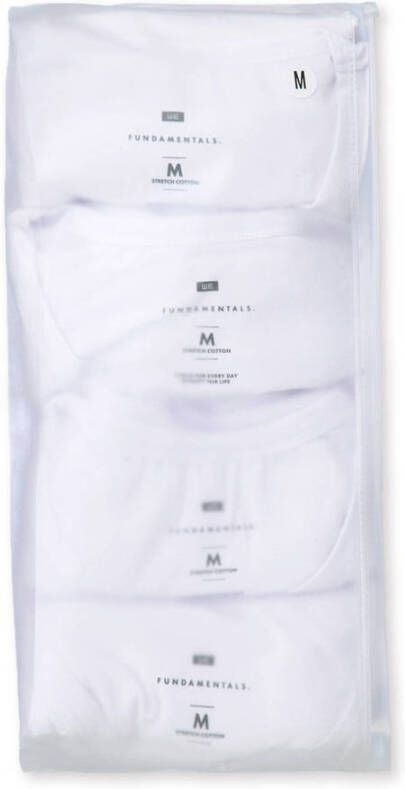 WE Fashion Fundamentals T-shirt wit (set van 4)