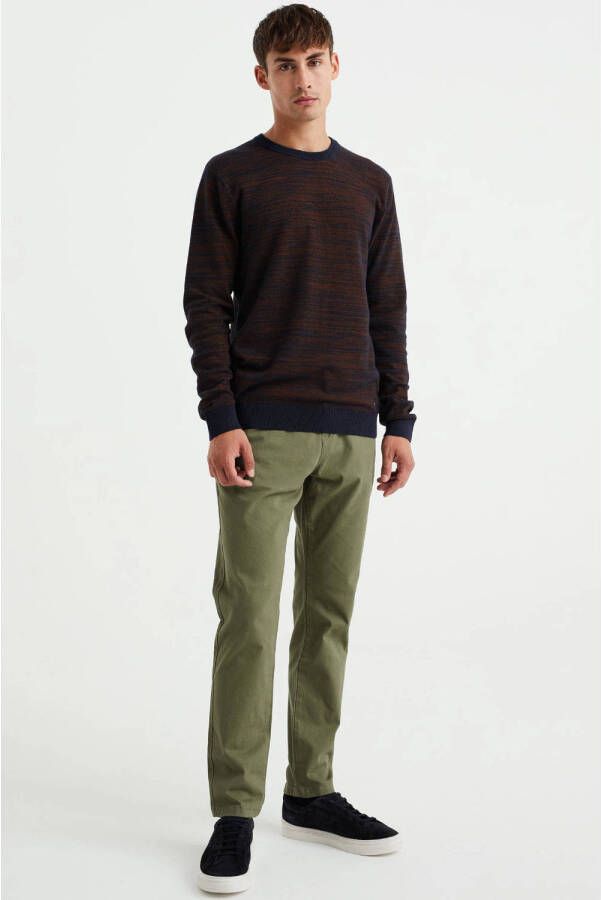 WE Fashion tapered fit chino olive