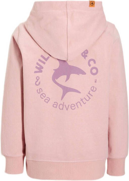 Wildfish hoodie Maiky met printopdruk roze