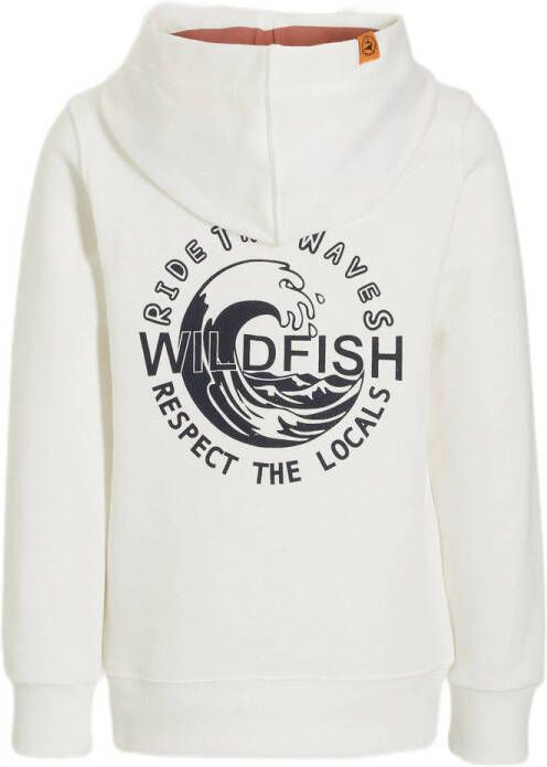 Wildfish hoodie Mik met printopdruk ecru