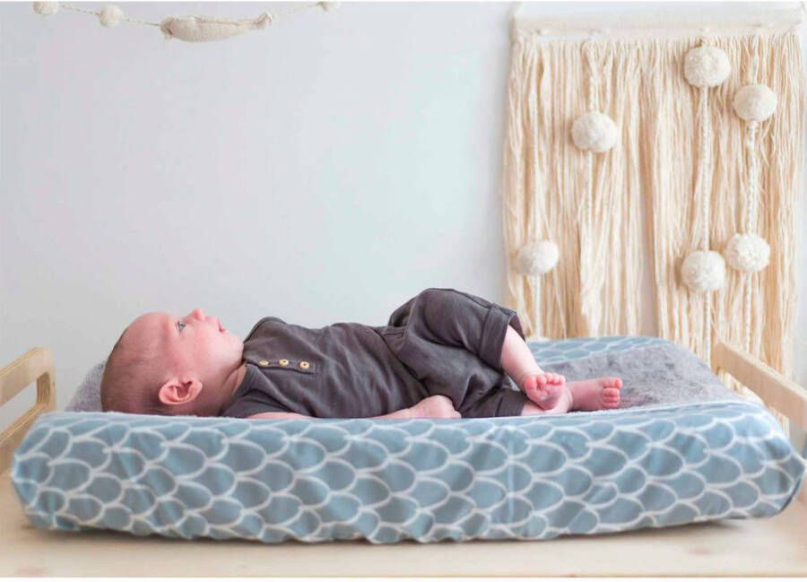 Witlof for kids Fly High aankleedkussenhoes dusty blue-white