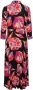 Y.A.S gebloemde maxi blousejurk YASSAVANNA donkerblauw fuchsia oranje groen - Thumbnail 3
