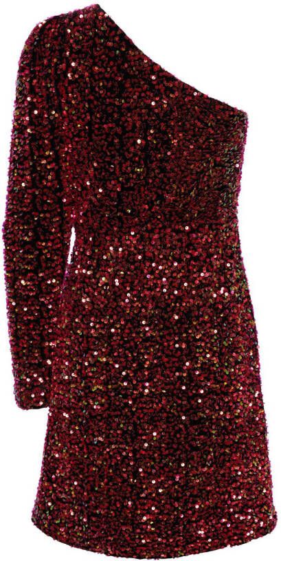 Y.A.S jurk YASPINKO met pailletten rood