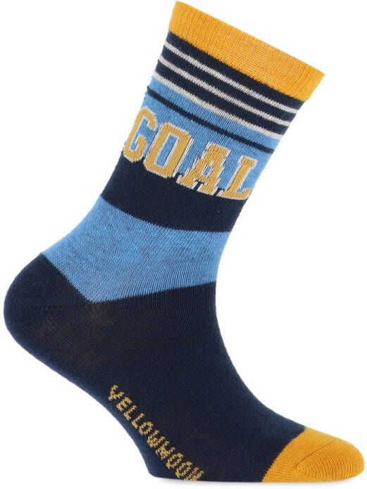 Yellow Moon sokken met print set van 2 donkerblauw