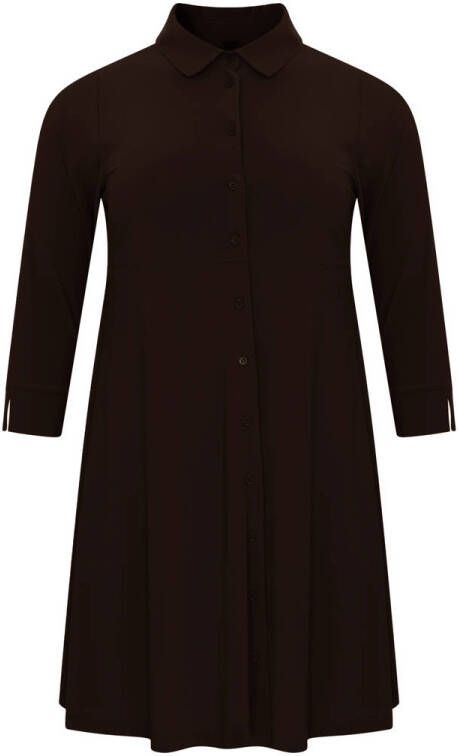 Yoek A-lijn jurk DOLCE bruin - Foto 2