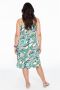 Yoek A-lijn jurk DOLCE van travelstof met paisleyprint groen wit - Thumbnail 2