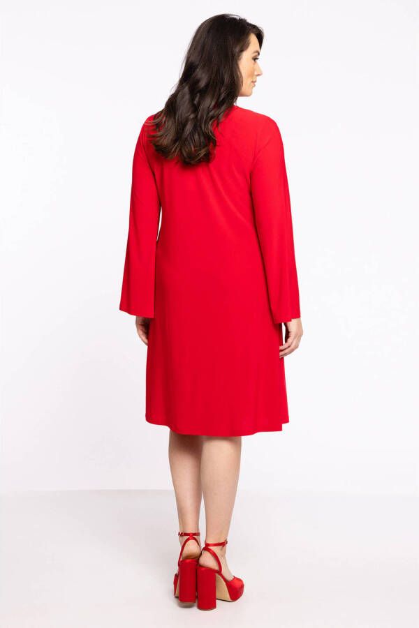 Yoek A-lijn jurk DOLCE van travelstof rood